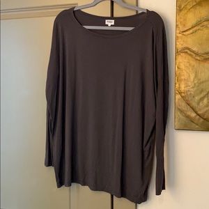 Tobi Solid Grey Long Sleeve Top Sz Small S
